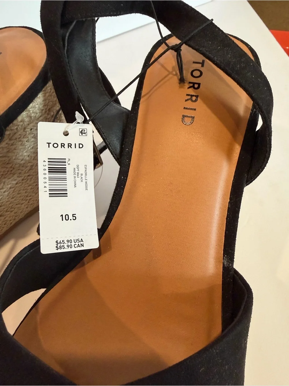 torrid Black Crisscross Espadrille Wedge Sandals with Ankle Strap